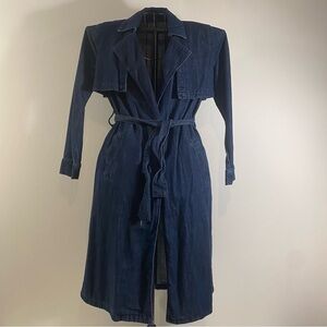 Topshop Moto Denim Long Sleeve Belted Dress